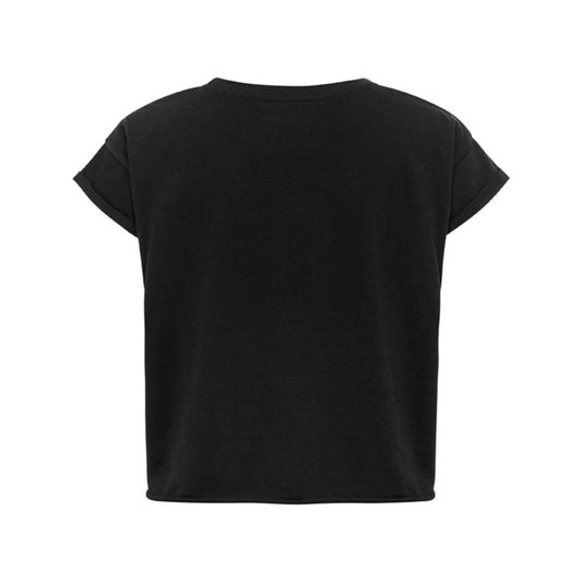 Fire Logo Black Women's Crop Tee