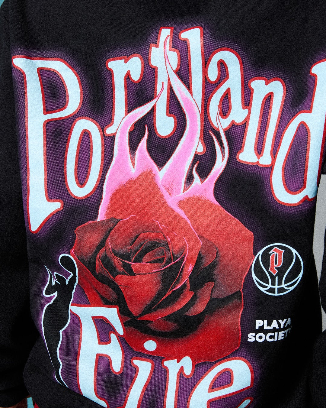 Portland Fire Burning Rose Unisex Hoodie