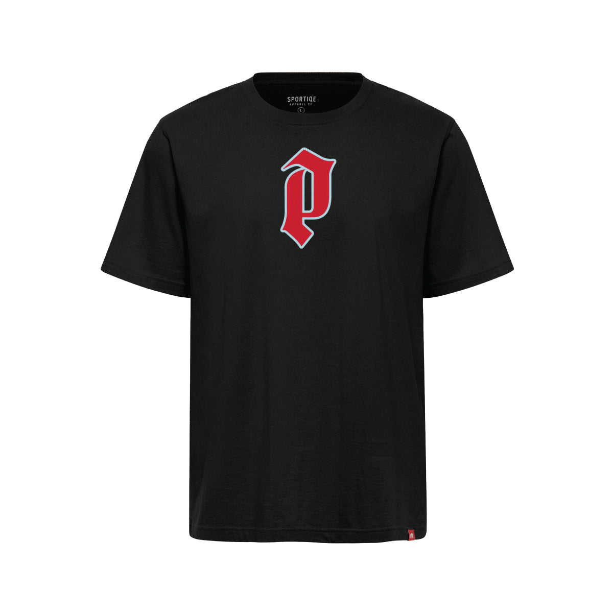 P Logo Black Unisex Short Sleeve Tee