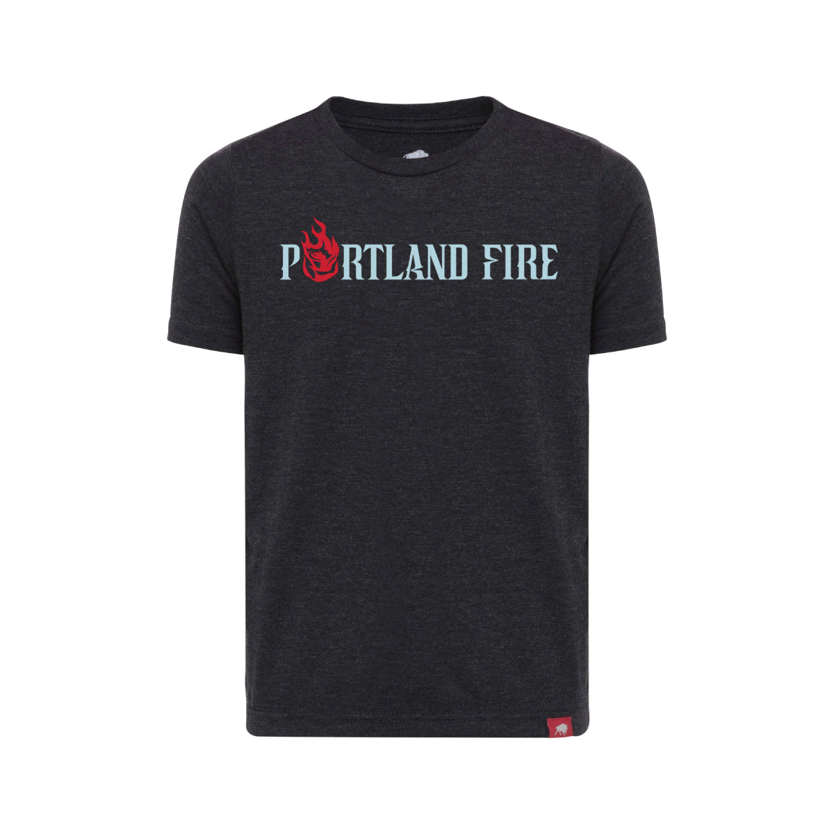 Portland Fire Logo Black Youth Short Sleeve Tee