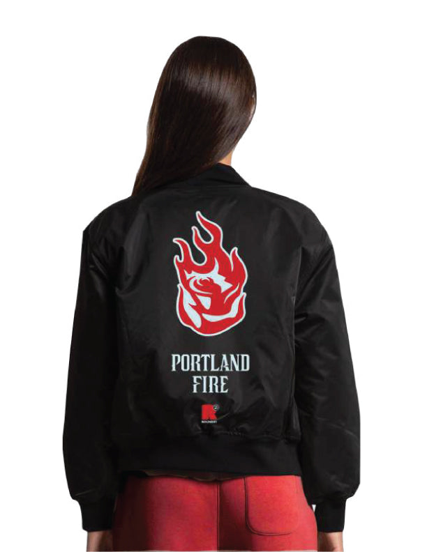 Portland Fire Black Unisex Bomber Jacket
