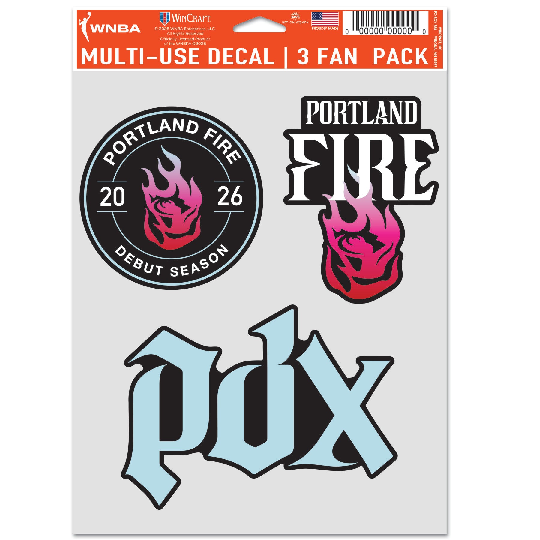 Portland Fire Debut Decal Set