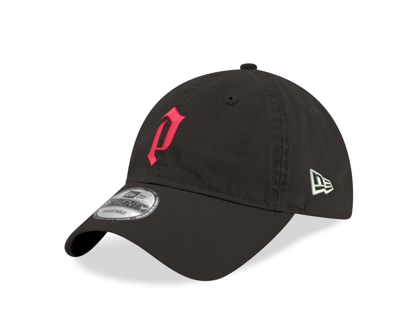 P Logo Black 9TWENTY Adjustable Cap w/ Wordmark