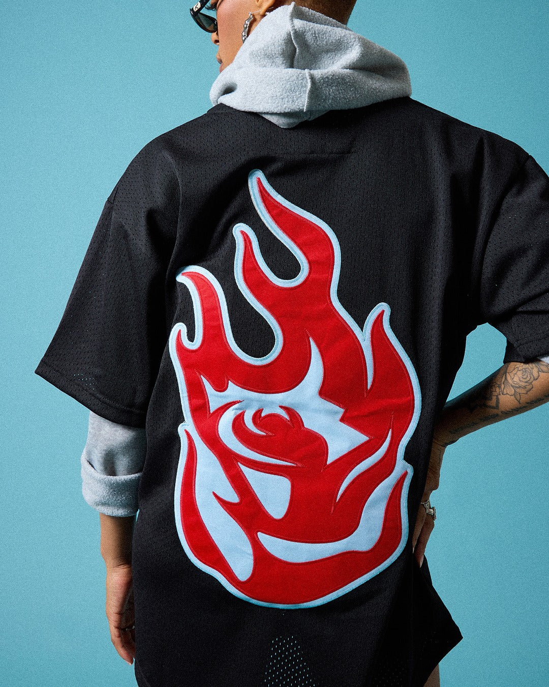 Portland Fire Burning Rose Unisex Baseball Jersey