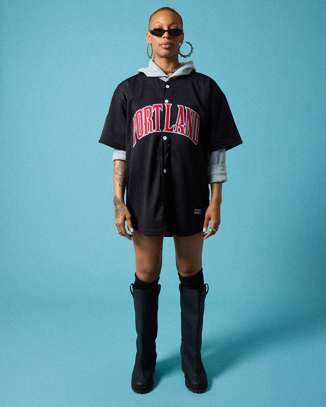 Portland Fire Burning Rose Unisex Baseball Jersey