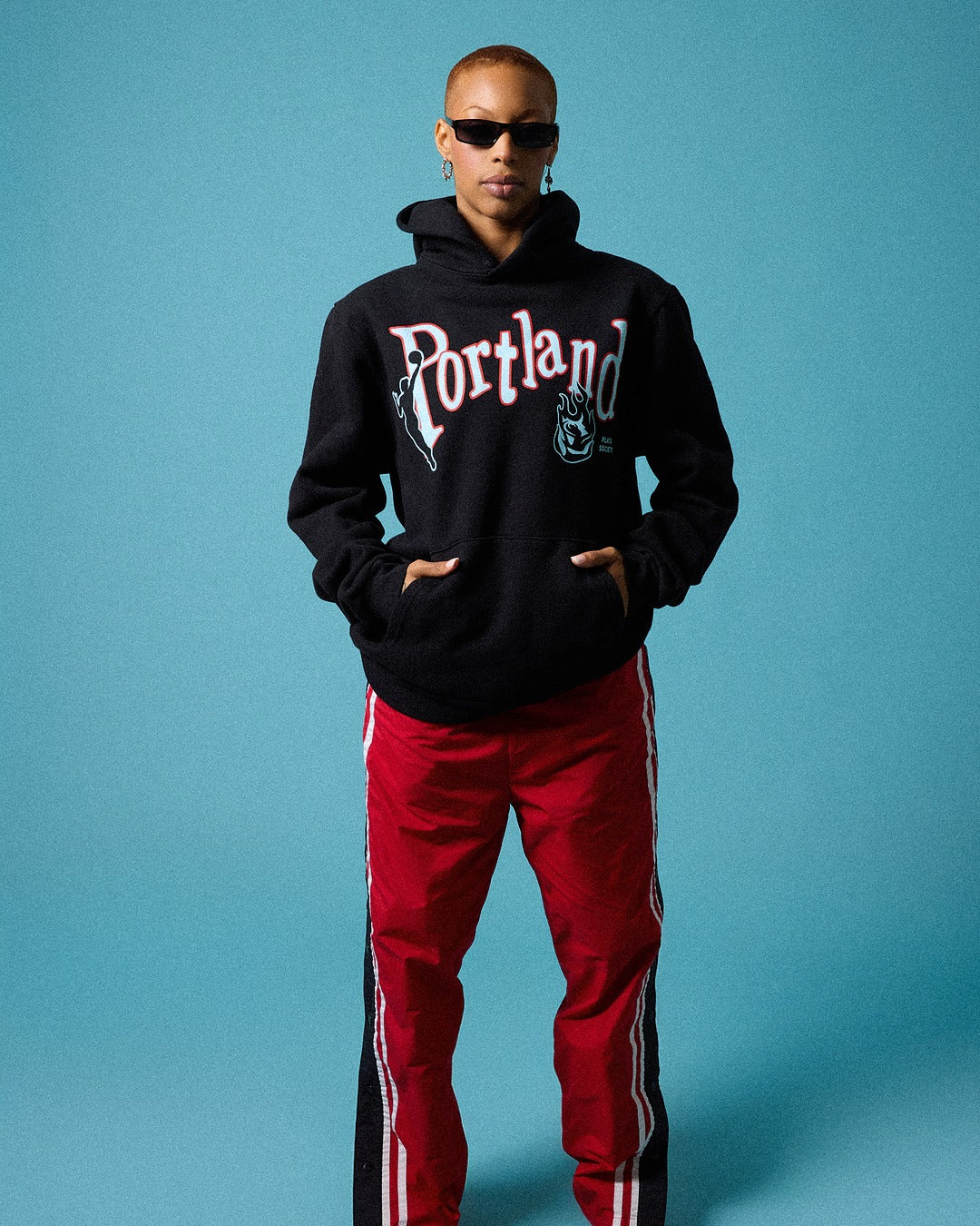 Portland Fire Burning Rose Unisex Hoodie