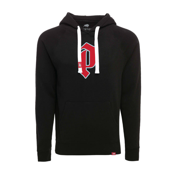 P Logo Black Unisex Fleece Hoodie